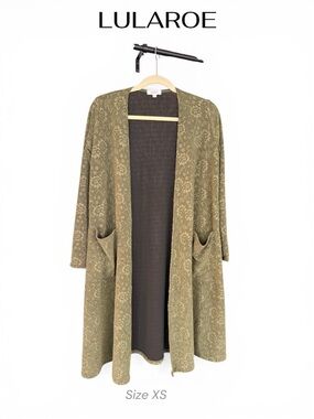 LuLaRoe Sarah Olive Green Textured Duster Cardigan